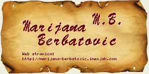 Marijana Berbatović vizit kartica